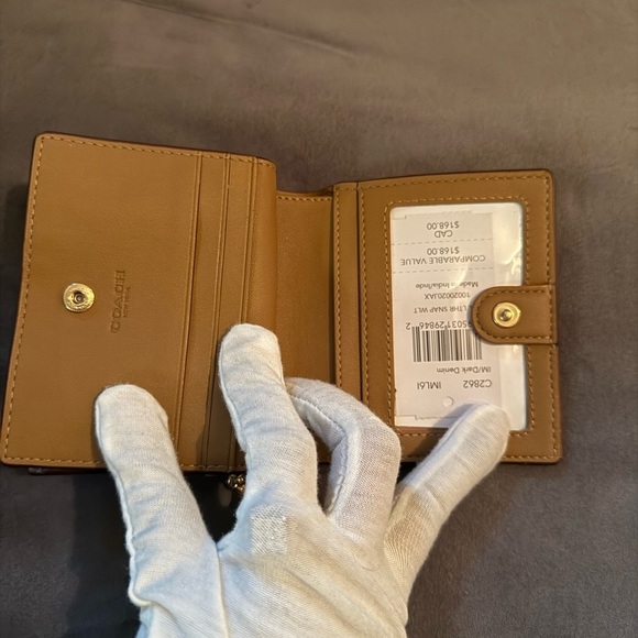 NWT Coach Women's Snap Wallet in IM/ Dark Denim  style # C2862 IML61 - Picture 15 of 15